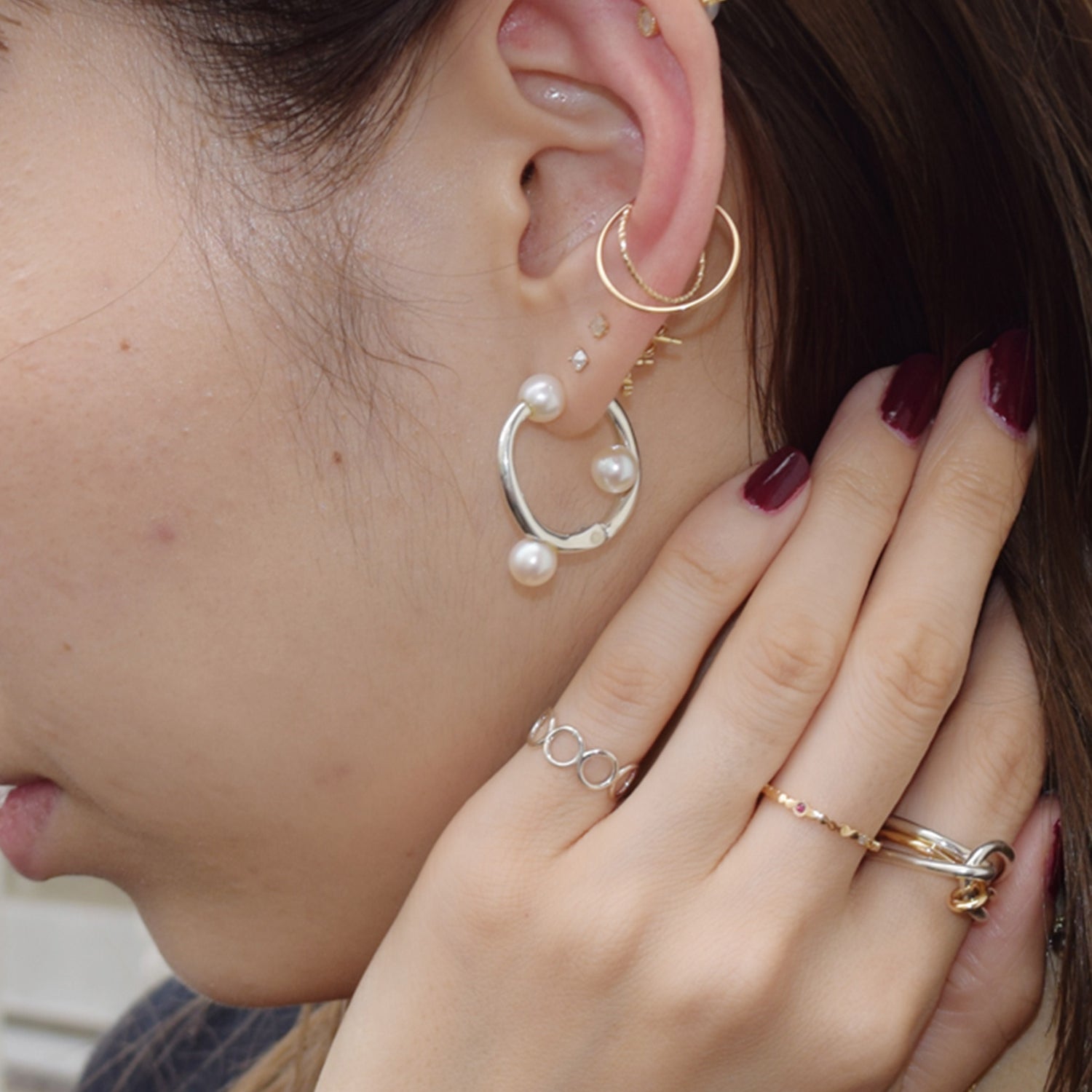 シルバー,ジュエリー,アクセサリー,イヤーカフ,イヤリング,パール,メタルジュエリー,メンズジュエリー,メンズアクセサリー,ユニセックス,ジェンダーレス,モード,ボリュームデザイン,シンプル,開閉式,サイズレス,silver,jewelry,accessory,metal,mens,mensaccessory,unisex,mode,present,gift,Pearl,earcuff,earing,freesize,オケージョンジュエリー,ドレスコーデ,ラグジュアリー,フォーマル