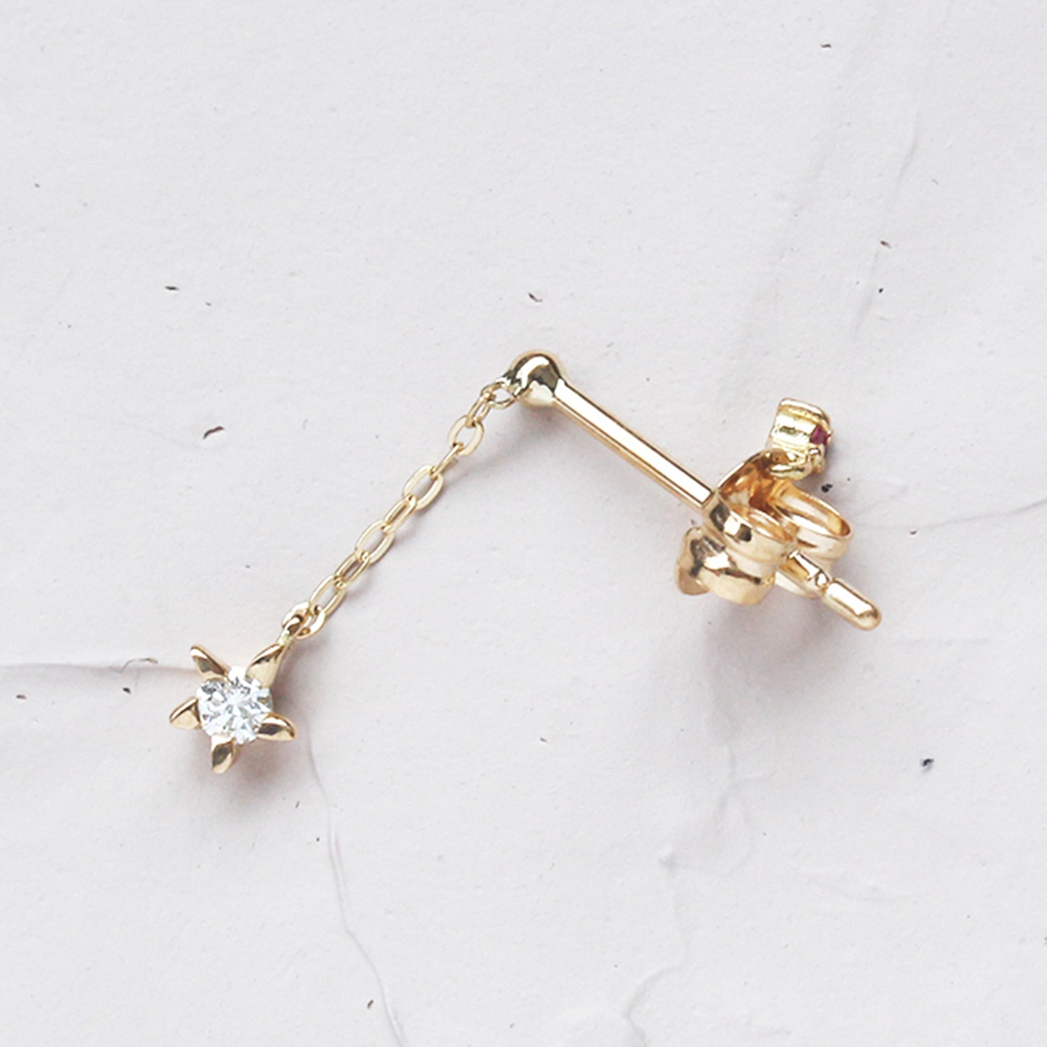 ゴールド,K18,レディース,ピアス,pierced earrings,gold,women,gift,present,ギフト,プレゼント,天然石,naturalstones,ruby,ルビー,omamori,お守り,モチーフ,star,星,motif