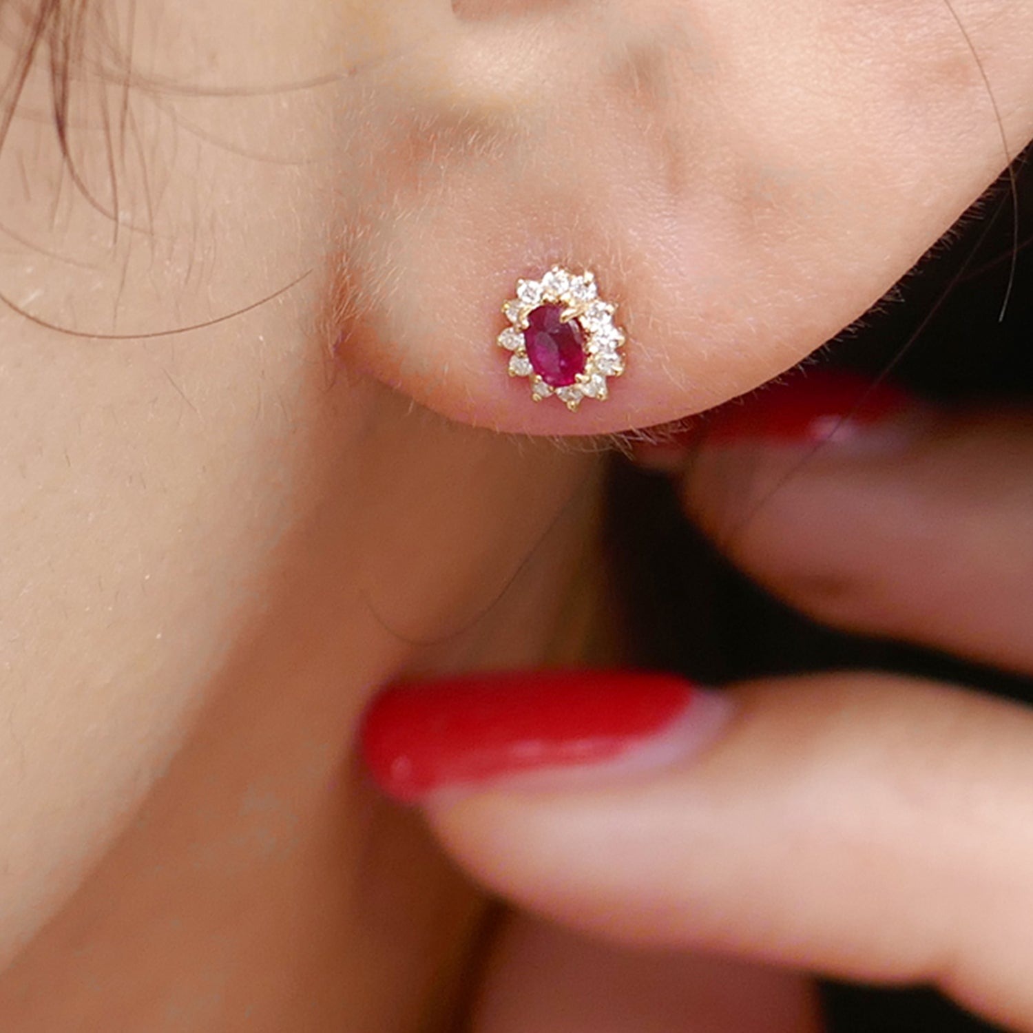 ゴールド,K18,レディース,ピアス,pierced earrings,gold,women,gift,present,ギフト,プレゼント,天然石,naturalstones,ruby,ルビー,omamori,お守り,diamond,サファイヤ,sapphire,ダイヤモンド