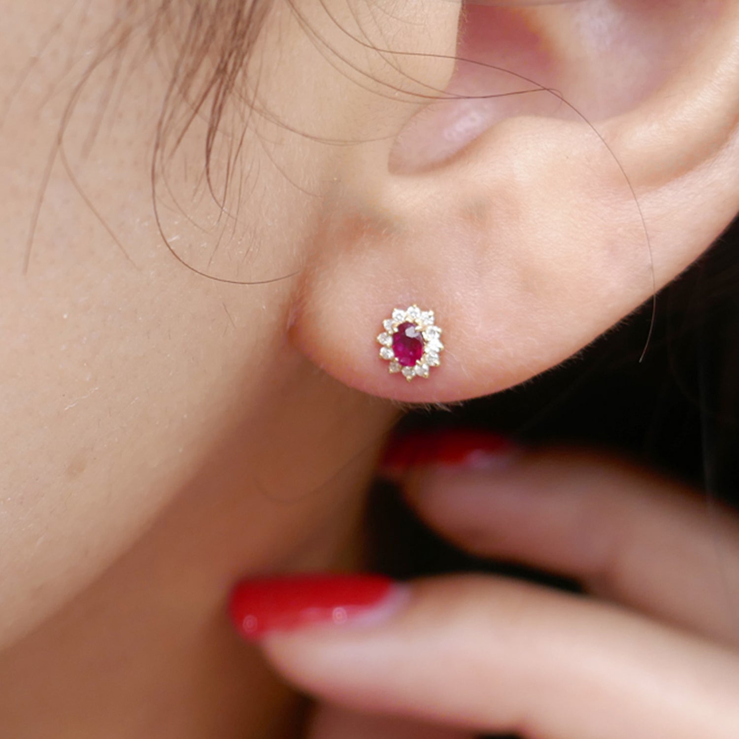 ゴールド,K18,レディース,ピアス,pierced earrings,gold,women,gift,present,ギフト,プレゼント,天然石,naturalstones,ruby,ルビー,omamori,お守り,diamond,サファイヤ,sapphire,ダイヤモンド