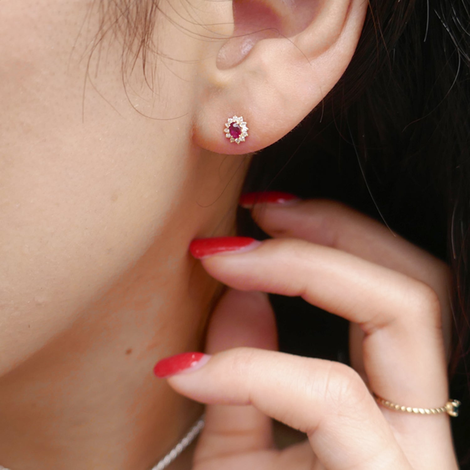 ゴールド,K18,レディース,ピアス,pierced earrings,gold,women,gift,present,ギフト,プレゼント,天然石,naturalstones,ruby,ルビー,omamori,お守り,diamond,サファイヤ,sapphire,ダイヤモンド