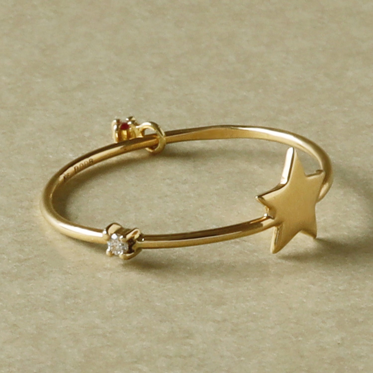 ゴールド,K18,レディース,ring,リング,gold,women,gift,present,ギフト,プレゼント,ホシ,星,star,モチーフ,motif,ruby,ルビー,omamori,お守り