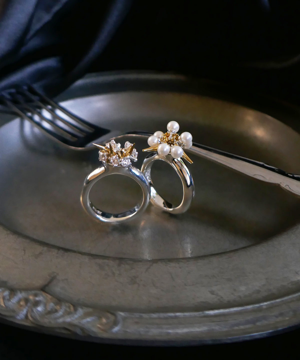 シルバー,リング,指輪,ジュエリー,アクセサリー,スタッズ,ユニーク,ギフト,ジェンダーレス,モード,silver,ring,jewelry,spider,gift,unisex,mode,metal,モチーフ,accessory,motif,キュービックジルコニア,cubiczirconia