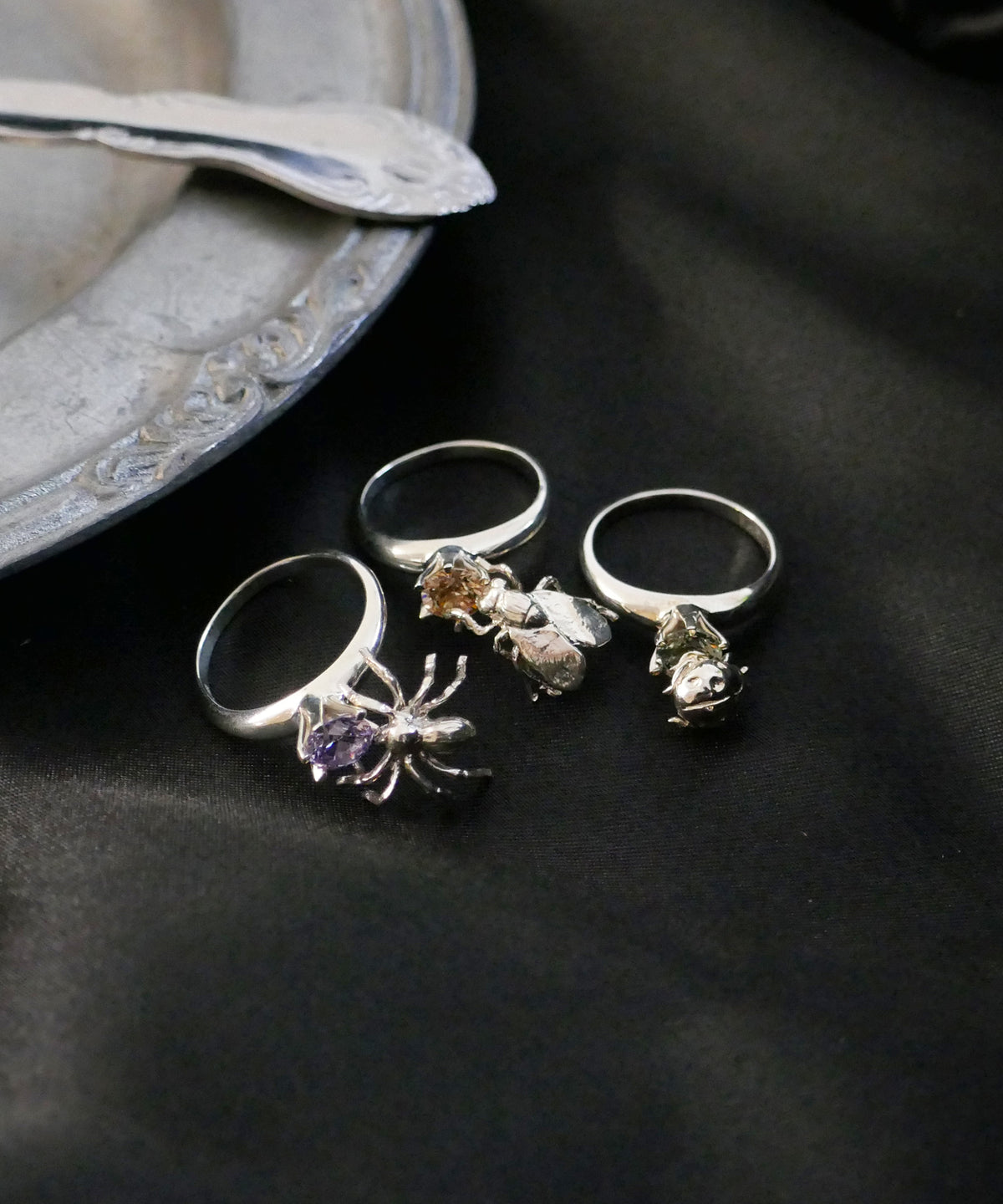 シルバー,リング,指輪,ジュエリー,アクセサリー,てんとう虫,,ユニーク,ギフト,ジェンダーレス,モード,silver,ring,jewelry,ladybug,gift,unisex,mode,metal,モチーフ,accessory,motif,キュービックジルコニア,cubiczirconia,event,イベント,石替え