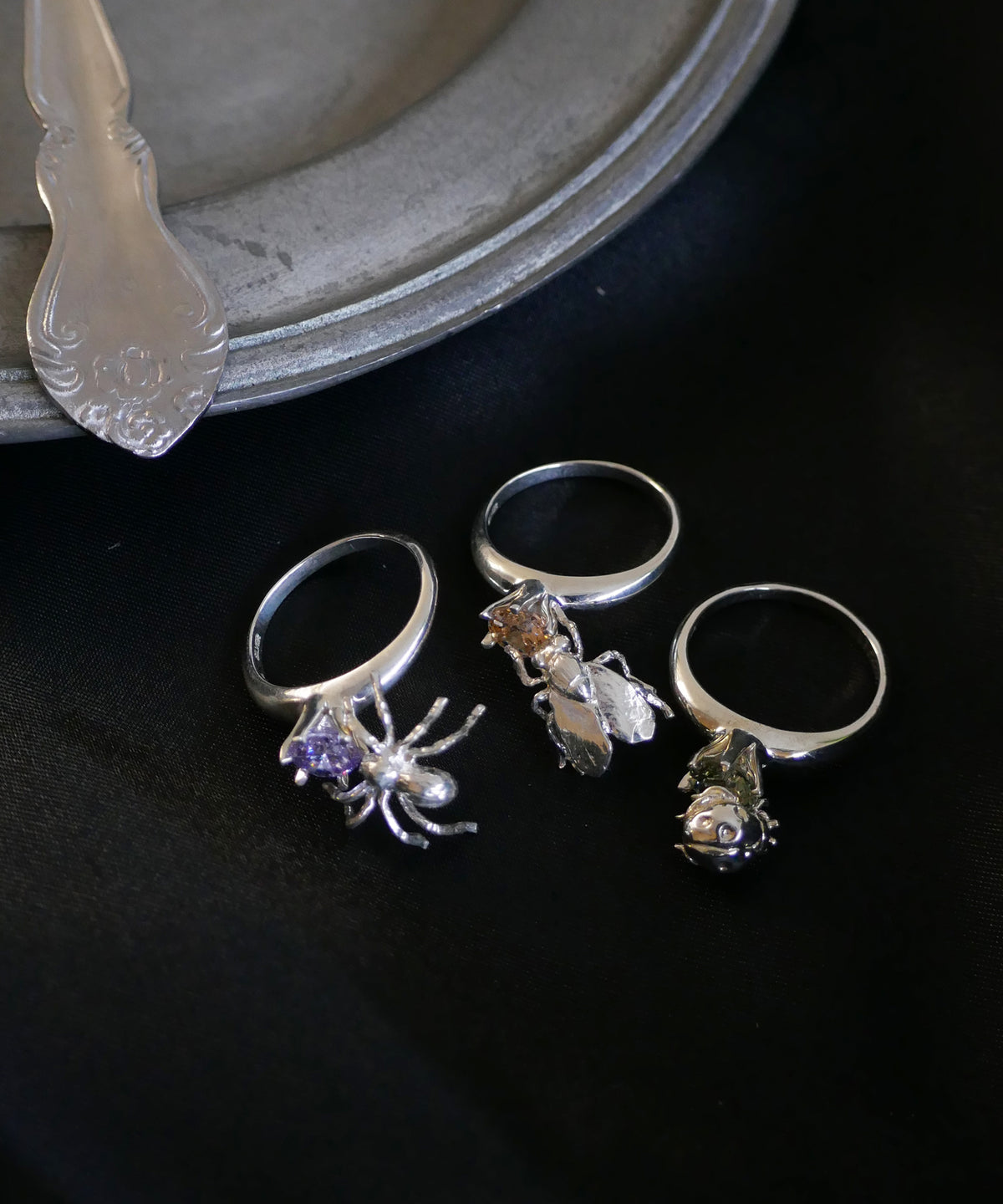 シルバー,リング,指輪,ジュエリー,アクセサリー,てんとう虫,,ユニーク,ギフト,ジェンダーレス,モード,silver,ring,jewelry,ladybug,gift,unisex,mode,metal,モチーフ,accessory,motif,キュービックジルコニア,cubiczirconia,event,イベント,石替え