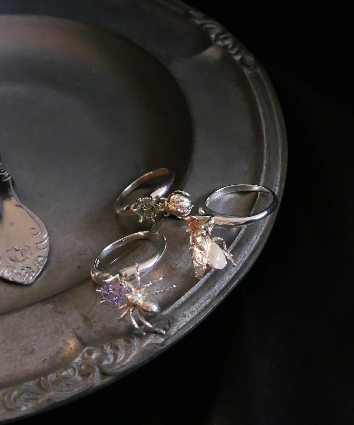 シルバー,リング,指輪,ジュエリー,アクセサリー,てんとう虫,,ユニーク,ギフト,ジェンダーレス,モード,silver,ring,jewelry,ladybug,gift,unisex,mode,metal,モチーフ,accessory,motif,キュービックジルコニア,cubiczirconia,event,イベント,石替え