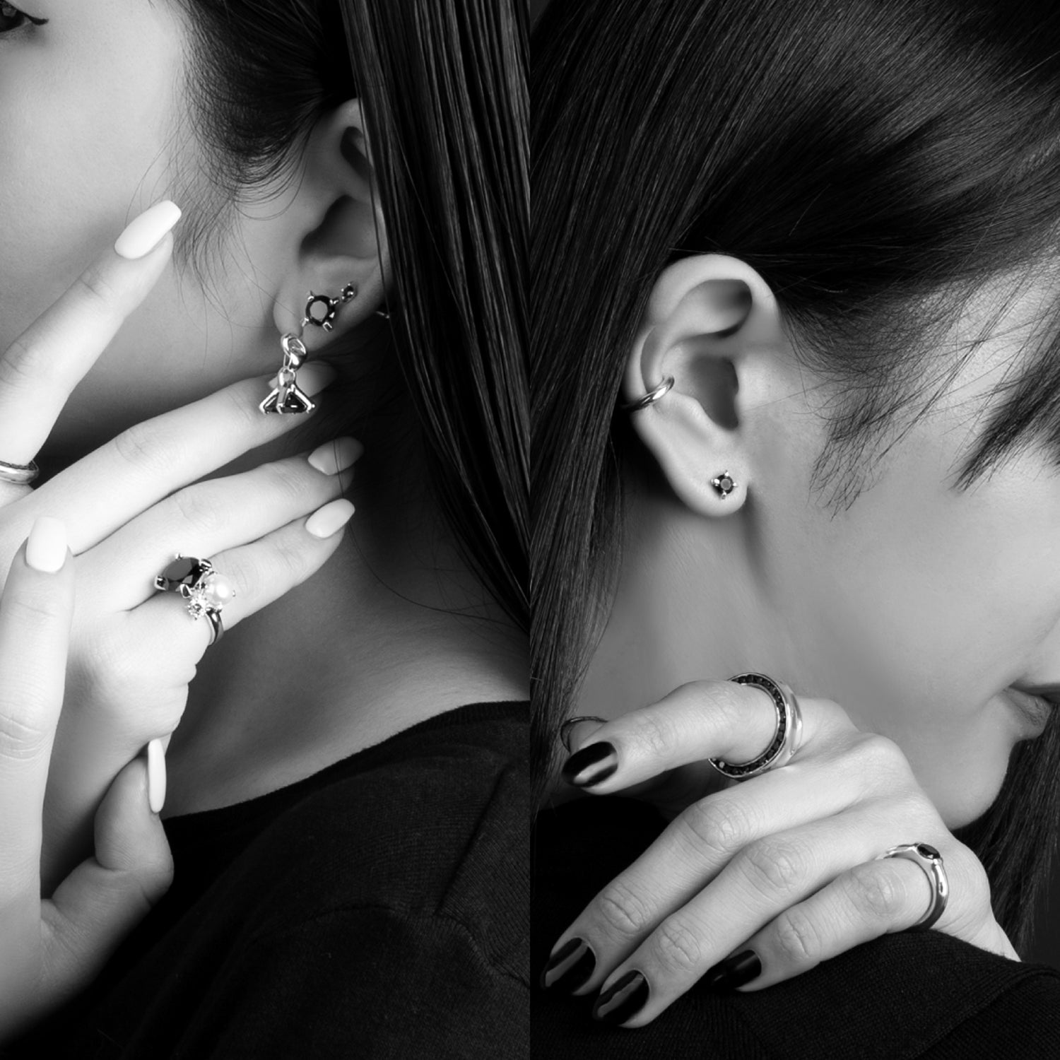 シルバー,ジュエリー,リング,指輪,アクセサリー,silver,jewelry,ring,accessory,ブラック,ストーン,キュービックジルコニア,ブラックジュエリー,モード,モノトーン,メンズ,メンズジュエリー,メンズアクセサリー,ジェンダーレス,ユニセックス,black,stone,mode,mens,unisex,cubiczirconia,いぶし,重厚感,デコラティブ,個性派,デザイナーズジュエリー