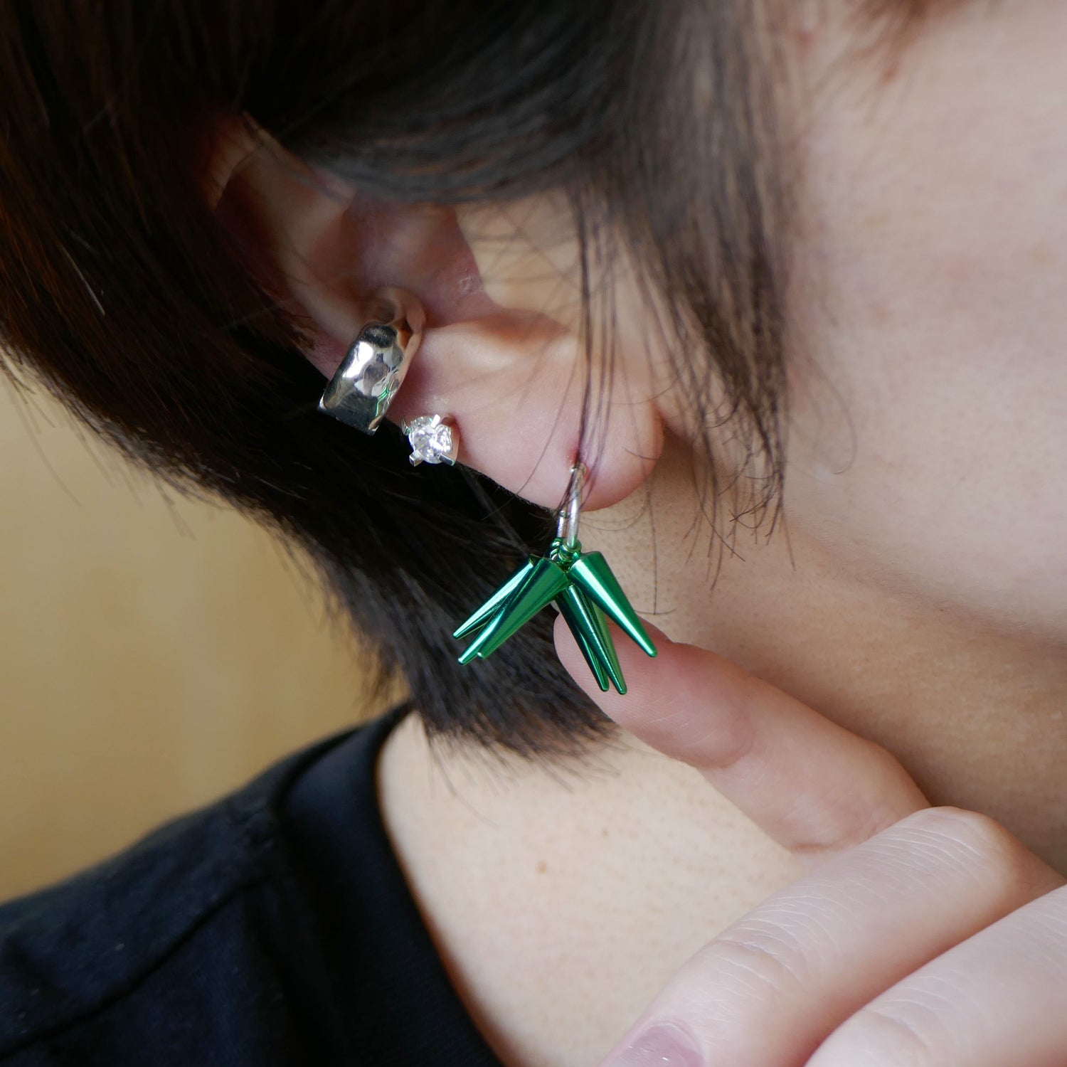 スタッズ,studs,green,グリーン,ピアス,pierced earrings,ジュエリー,jewelry,