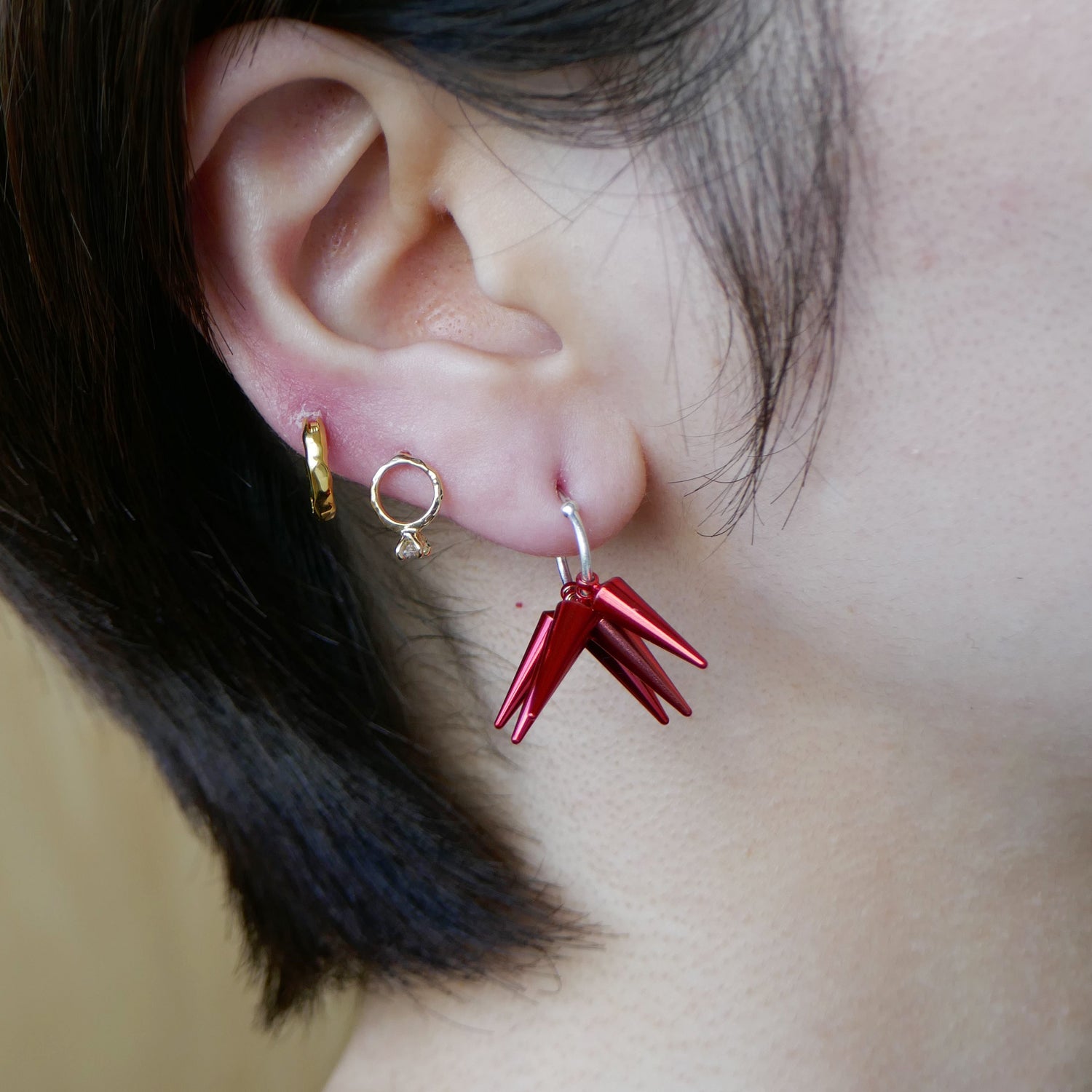 スタッズ,studs,red,レッド,ピアス,pierced earrings,ジュエリー,jewelry,