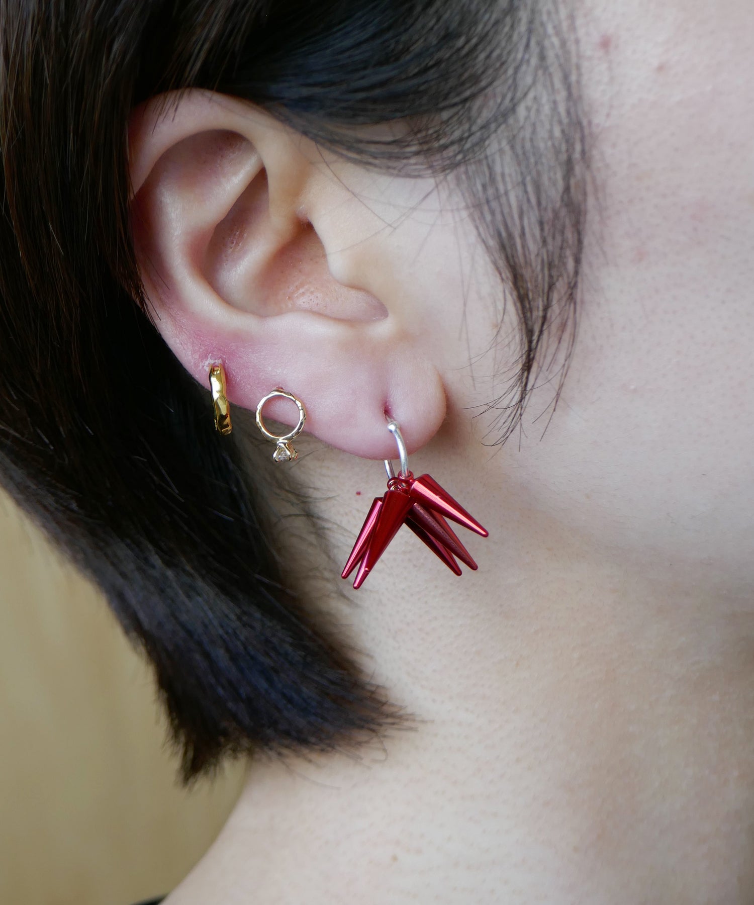 スタッズ,studs,red,レッド,ピアス,pierced earrings,ジュエリー,jewelry,