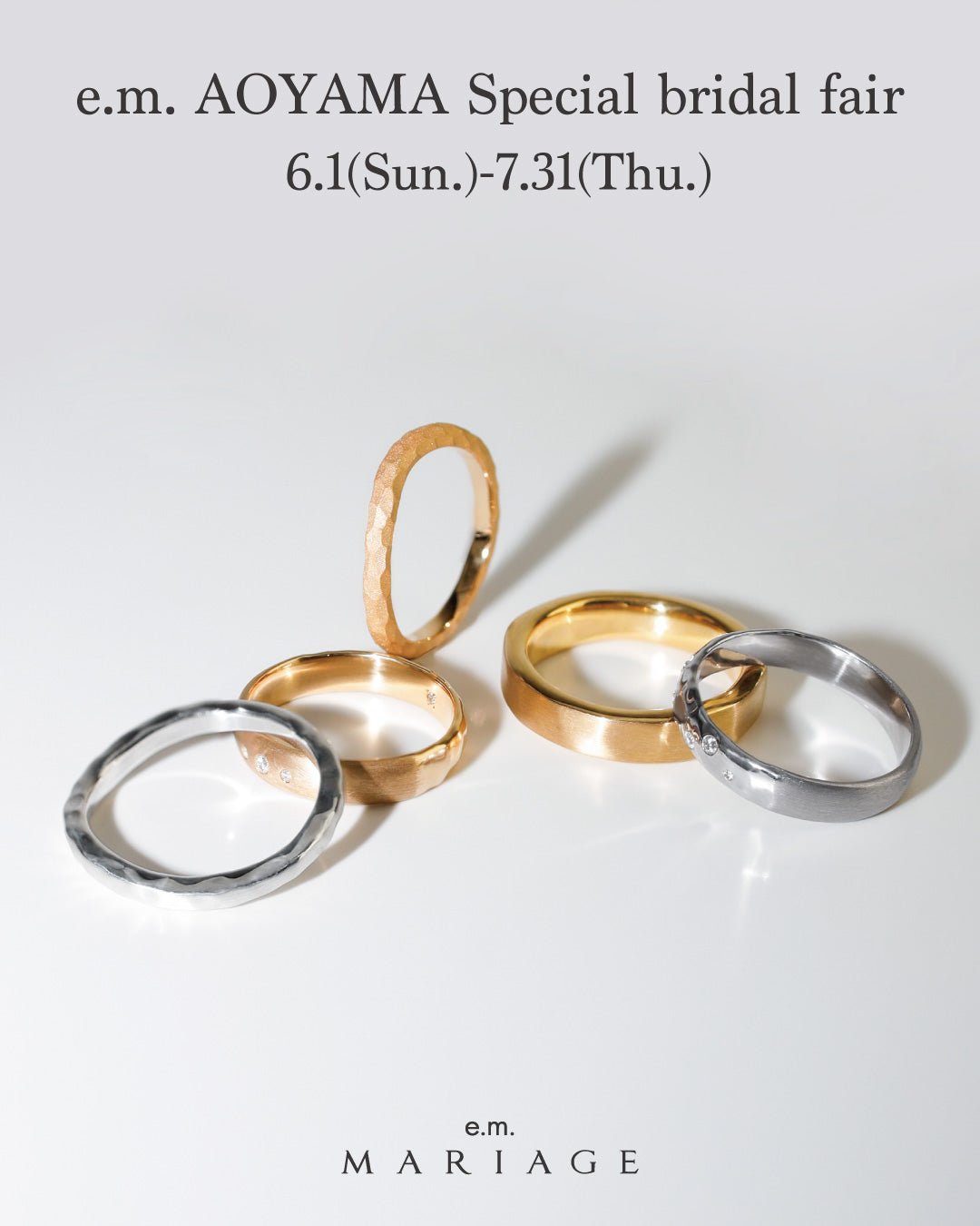 【e.m.AOYAMA】Special bridal fair 6.1(Sun.)〜7.31(Thu.)