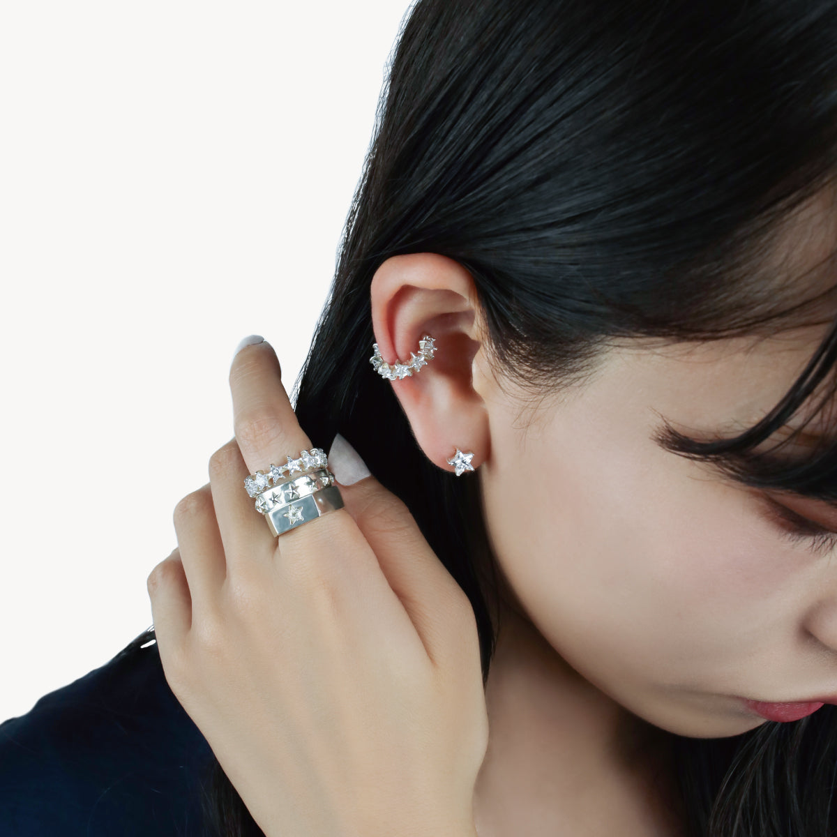 Swarovski シルバー 無限大デザイン イヤリング Swarovski シルバー 無限大デザイン イヤリング