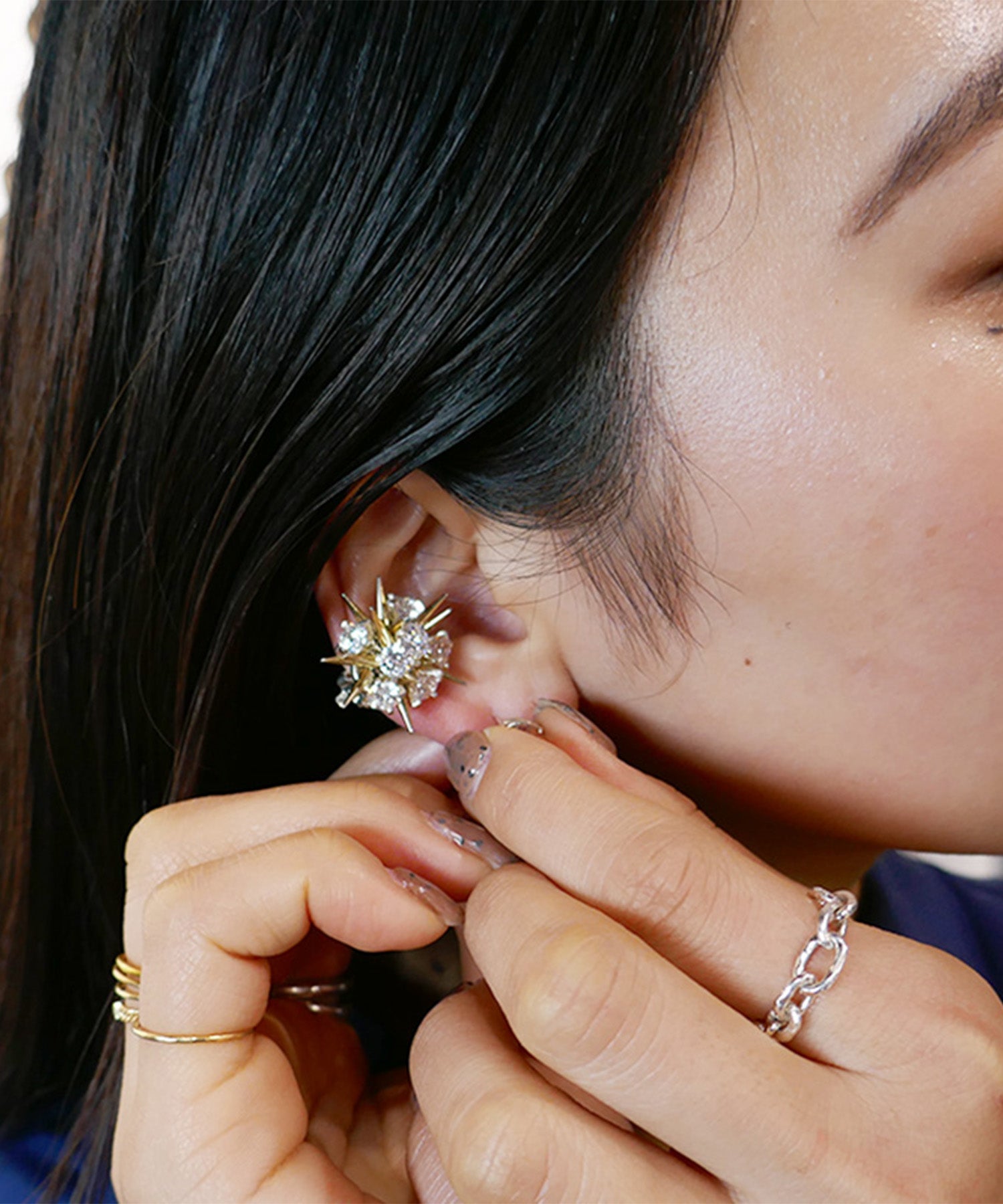 韓国 ★ ナプチョンユギ Napcheong-Yugi ★ ヘチ飾り蓋付＜新品＞ イヤーカフ(2103-ER59)