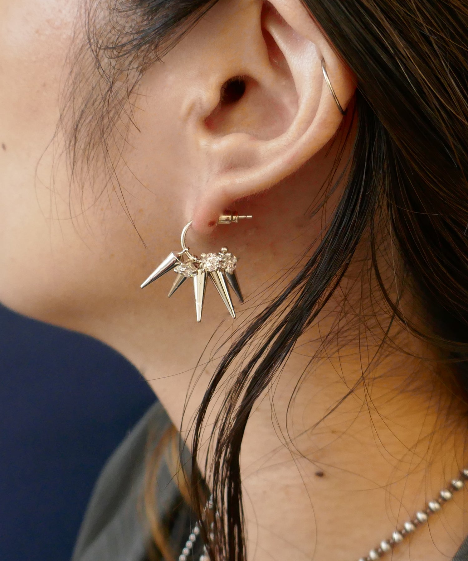 e.m.ピアス DIAMOND LINE PIERCED EARRING(片耳用)(2ZP1589)K18 ピアス