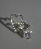 シルバー、フープ、ピアス、フープピアス、silver925，hoop、pierced earrings、ギフト、プレゼント、ハート、モチーフ、heart、motif、ジルコニア、キュービックジルコニア、イヤーカフ