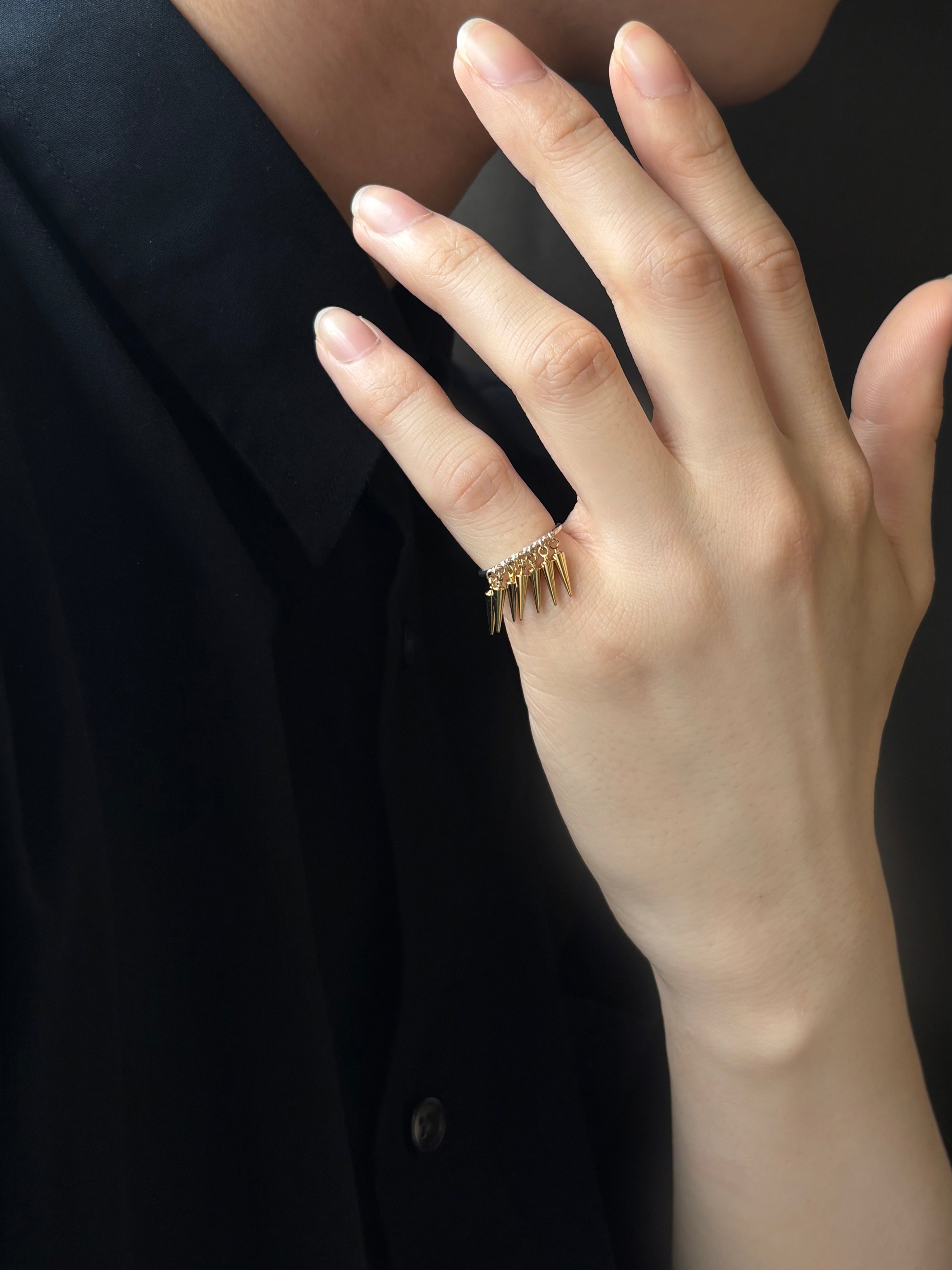 e.m スタッズ カットリング　ゴールド　ピンキーリング 楽天市場】地金 スタッズ ピンキーリング Gold Studs ピンクゴールド