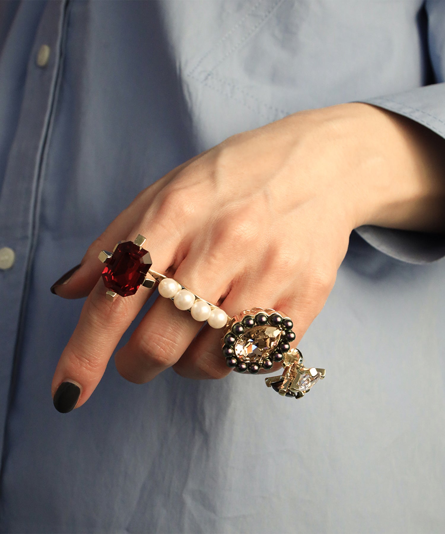 値下　ブランドLOVE BY e.m. 商品番号：LB-AP137 2個 LOVE BY e.m. 指輪 リング ピンクパールリング レディース