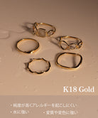 K18,ゴールド,18金,素材,マテリアル,説明,マニュアル,素材,特徴,リング,指輪,ダイヤモンド,ユニークデザイン,アレルギー,経年変化,ジュエリー,アクセサリー,水,ギフト,プレゼント,純度,変形