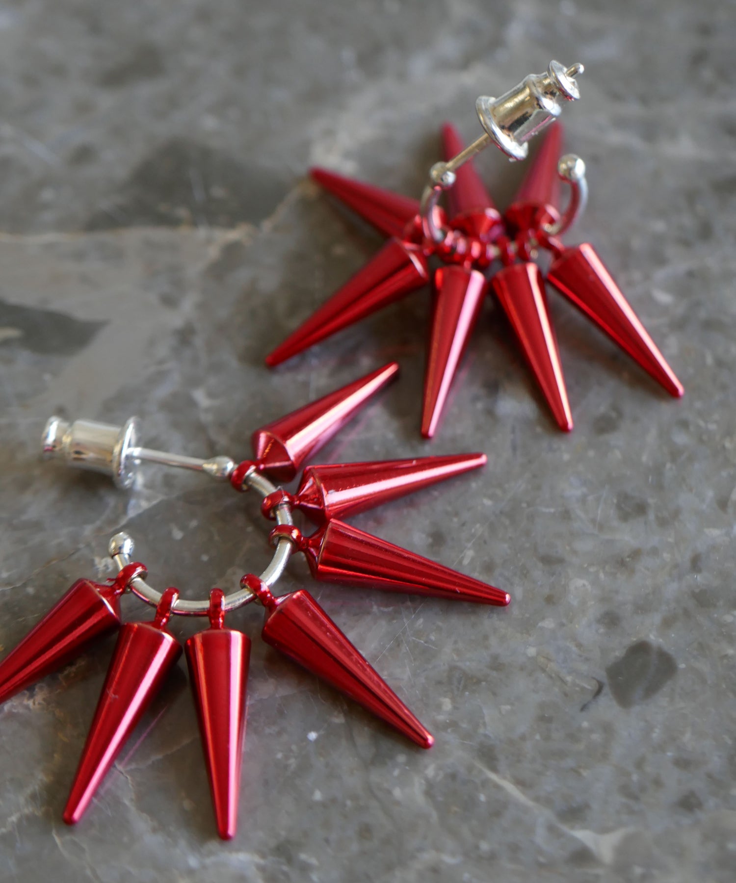 スタッズ,studs,red,レッド,ピアス,pierced earrings,ジュエリー,jewelry,
