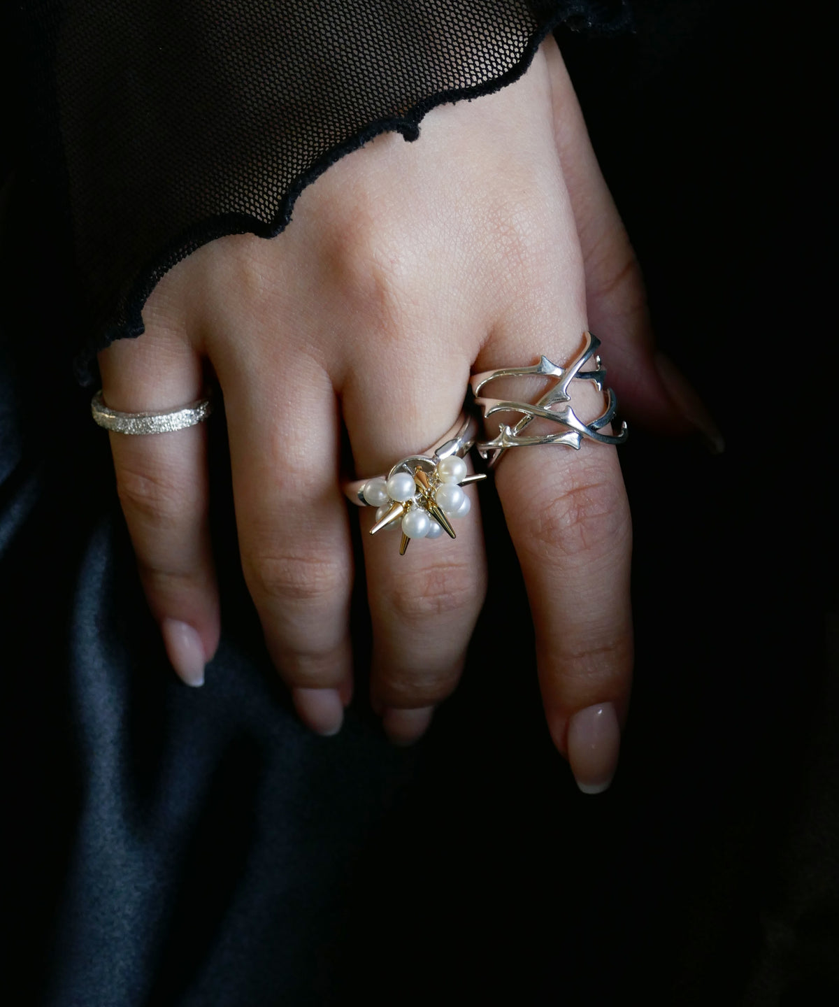 シルバー,リング,指輪,ジュエリー,アクセサリー,スタッズ,ユニーク,ギフト,ジェンダーレス,モード,silver,ring,jewelry,spider,gift,unisex,mode,metal,モチーフ,accessory,motif,pearl,パール