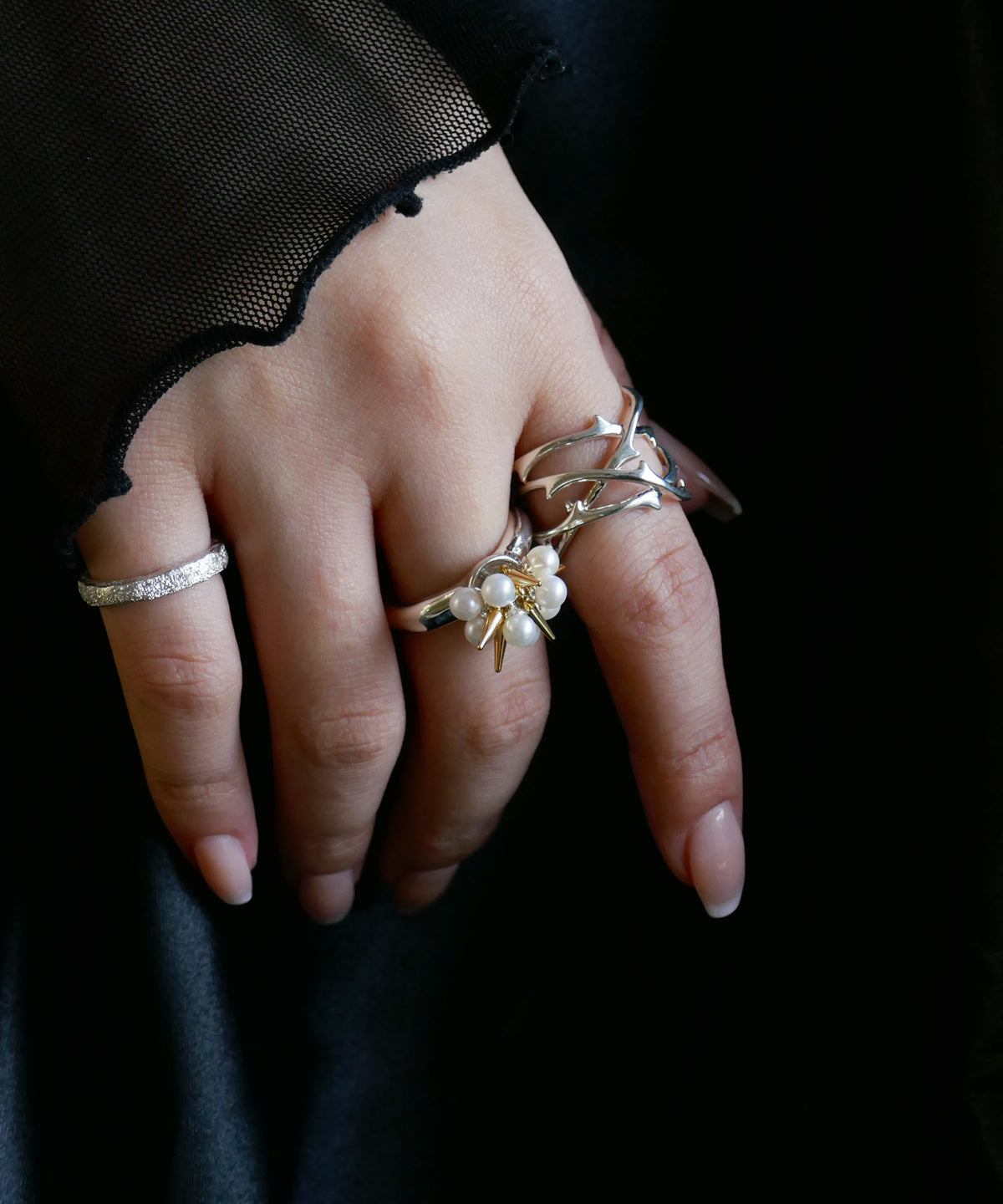 シルバー,リング,指輪,ジュエリー,アクセサリー,スタッズ,ユニーク,ギフト,ジェンダーレス,モード,silver,ring,jewelry,spider,gift,unisex,mode,metal,モチーフ,accessory,motif,pearl,パール