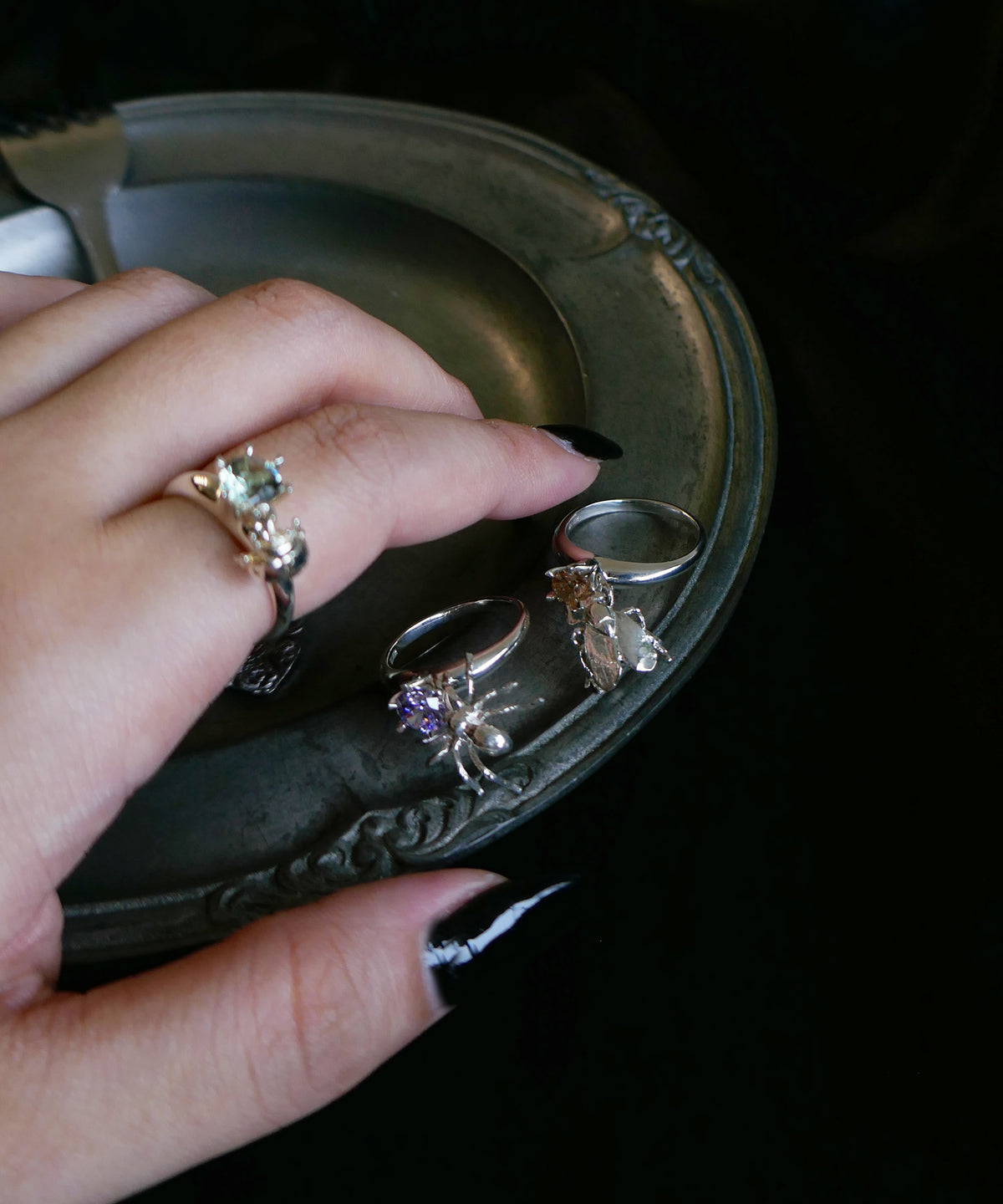 シルバー,リング,指輪,ジュエリー,アクセサリー,てんとう虫,,ユニーク,ギフト,ジェンダーレス,モード,silver,ring,jewelry,ladybug,gift,unisex,mode,metal,モチーフ,accessory,motif,キュービックジルコニア,cubiczirconia,event,イベント,石替え