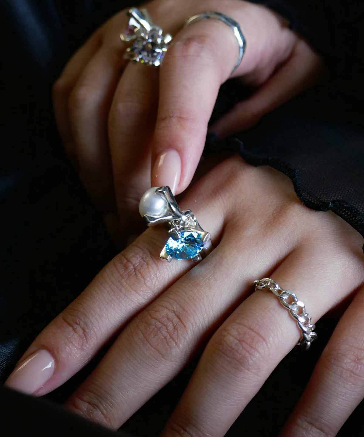 シルバー,リング,指輪,ジュエリー,アクセサリー,ユニーク,ギフト,ジェンダーレス,モード,silver,ring,jewelry,gift,unisex,mode,metal,キュービックジルコニア,cubiczirconia,accessory,motif,pearl,パール