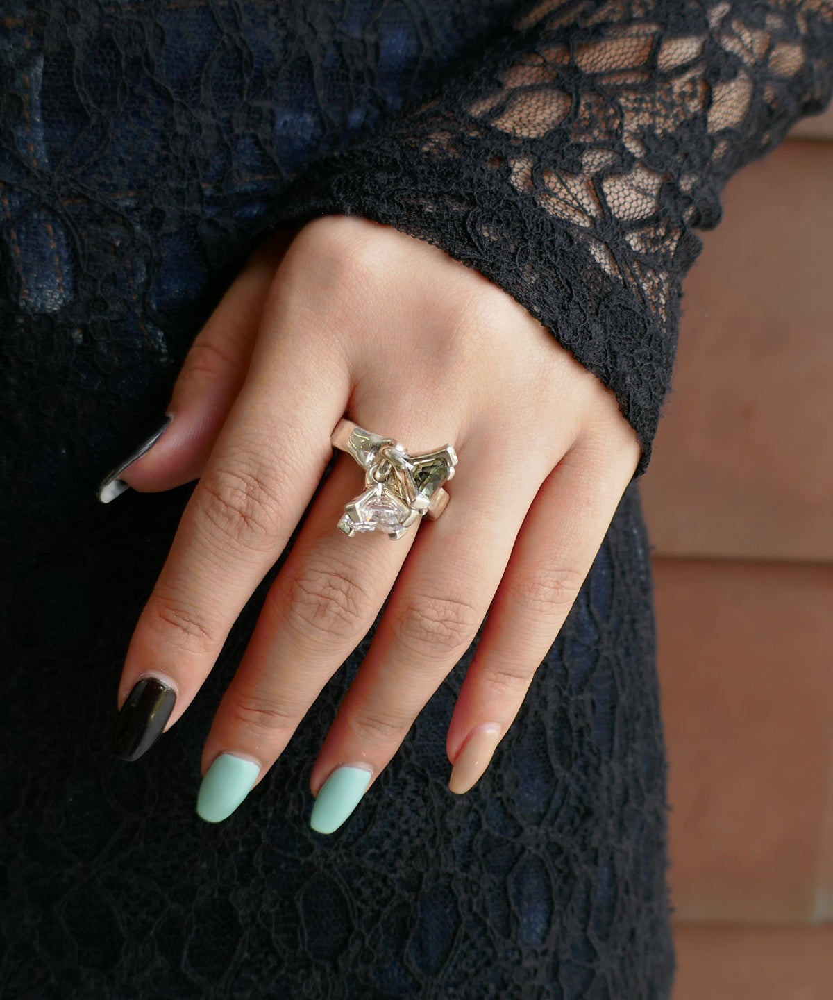 シルバー,リング,指輪,ジュエリー,アクセサリー,ユニーク,ギフト,ジェンダーレス,モード,silver,ring,jewelry,gift,unisex,mode,metal,キュービックジルコニア,cubiczirconia,accessory,motif