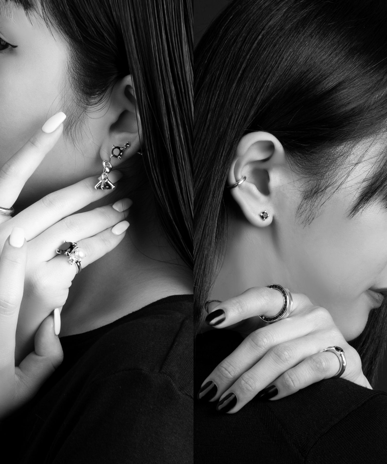 シルバー,ジュエリー,リング,指輪,アクセサリー,silver,jewelry,ring,accessory,ブラック,ストーン,キュービックジルコニア,ブラックジュエリー,モード,モノトーン,メンズ,メンズジュエリー,メンズアクセサリー,ジェンダーレス,ユニセックス,black,stone,mode,mens,unisex,cubiczirconia,いぶし,重厚感,デコラティブ,個性派,デザイナーズジュエリー